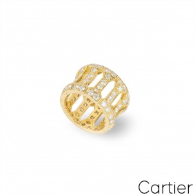 Cartier Yellow Gold Diamond Pillar Ring